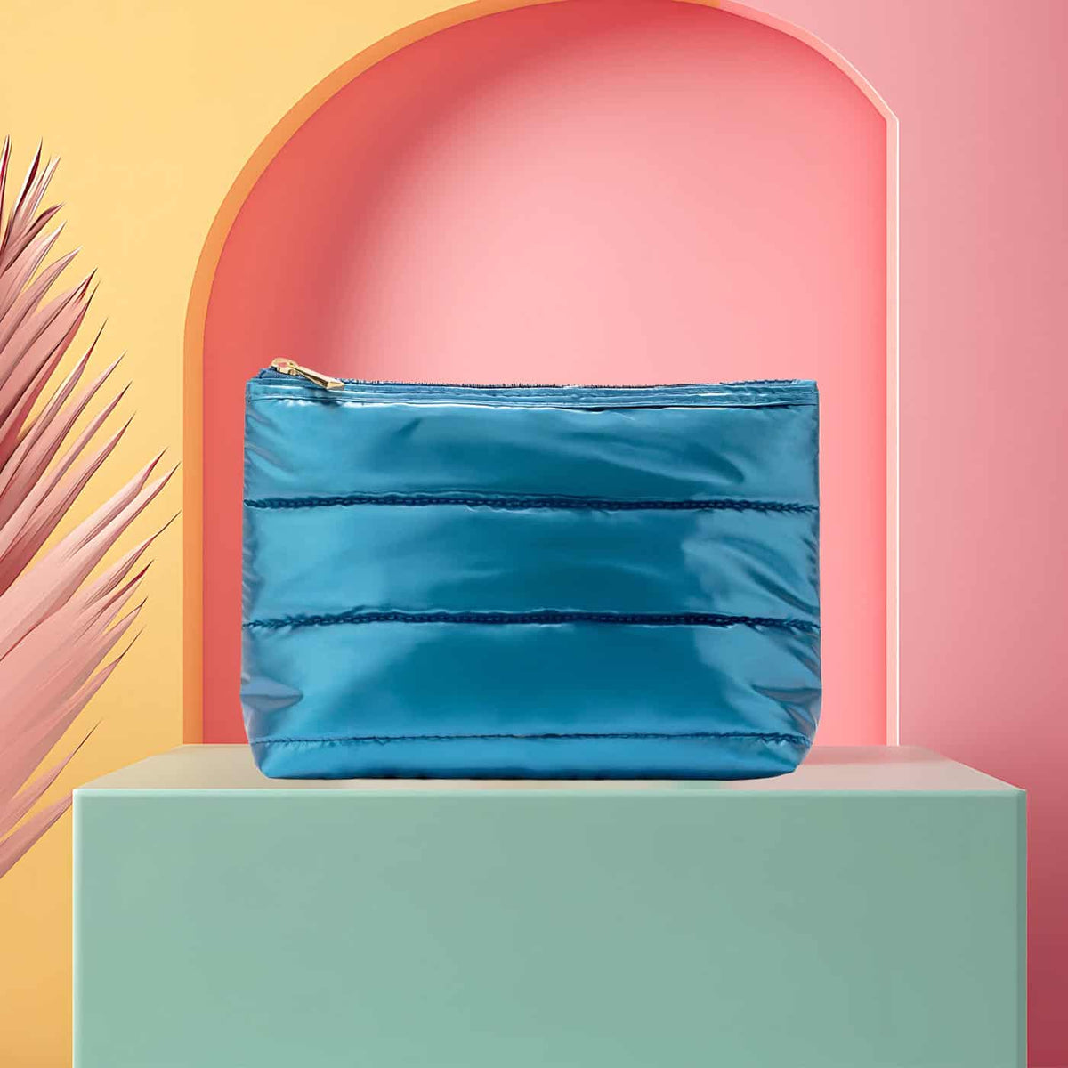 Trousse de maquillage bleu roi – Élégance moderne et pratique