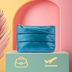 Trousse de maquillage bleu roi – Élégance moderne et pratique